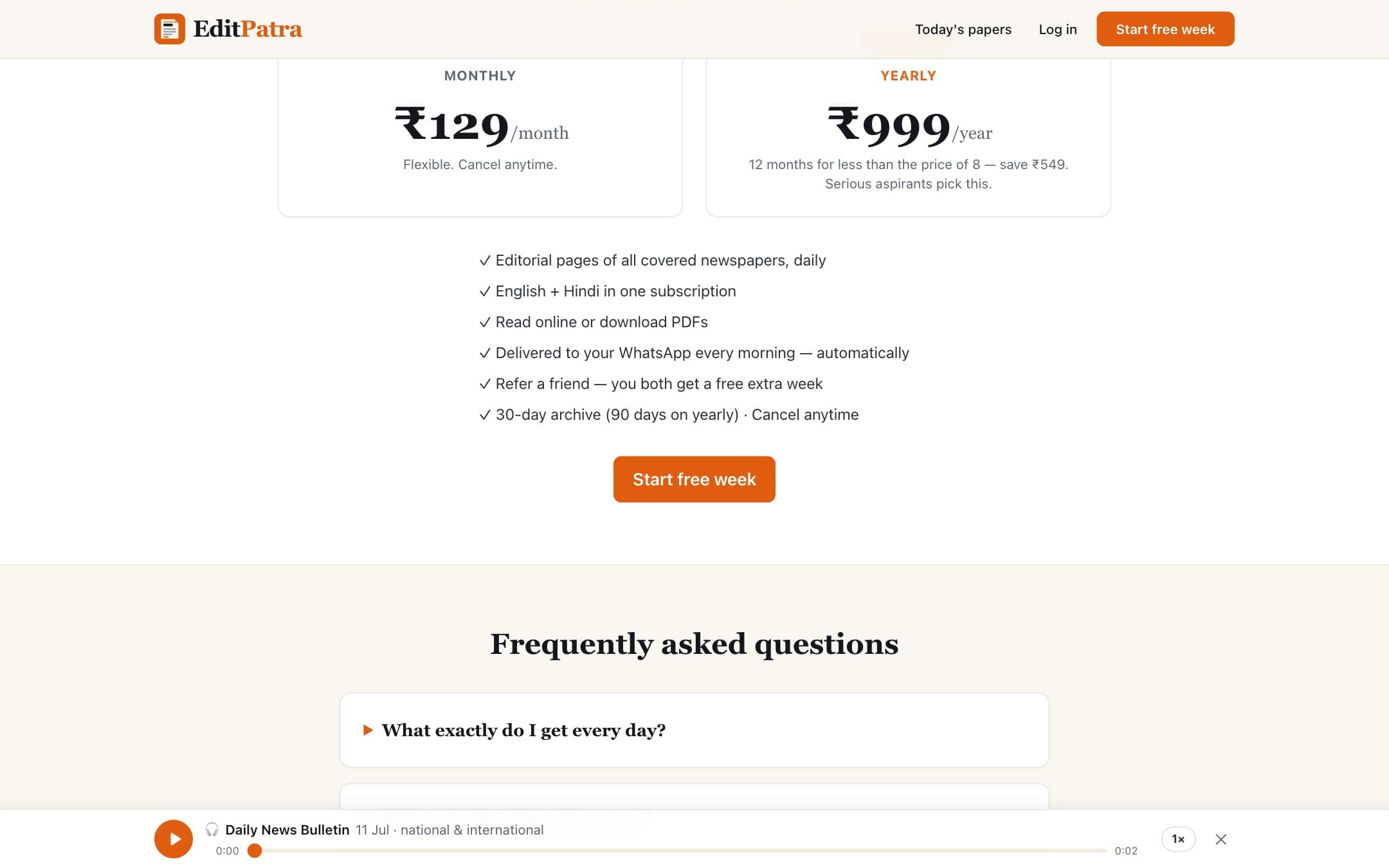 EditPatra pricing and FAQ